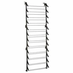 Czarna półka na buty Bulky 5five simply smart do zawieszenia na drzwi, 11 półek, wysoka, nowoczesna