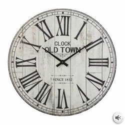 Zegar ścienny retro Alex 38 cm biały cichy do salonu i sypialni Atmosphera