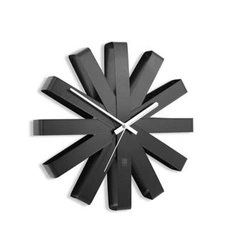 Umbra Ribbon nowoczesny czarny zegar ścienny metalowy do salonu 30 cm