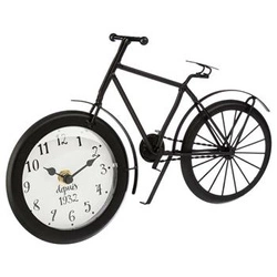 Zegar stojący retro Bike Atmosphera czarny metalowy cichy do salonu lub biura