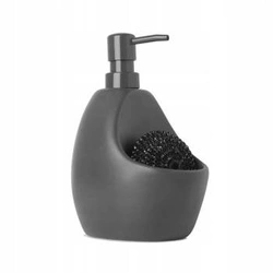 Dozownik na płyn do naczyń i gąbkę Joey Umbra szary ceramiczny do kuchni