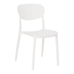 Krzesło Plasta białe do jadalni i ogrodu z polipropylenu, łatwe czyszczenie, sztaplowane 5five