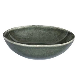 Talerz głęboki Black Forest 19cm ceramiczny szaro-zielony do zupy do jadalni Intesi