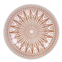 Talerz obiadowy ceramiczny Mirage Red 25 cm do jadalni orientalny czerwony Intesi