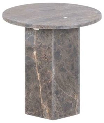 Stolik kawowy okrągły marmurowy Naxos Actona ciemnobrązowy nowoczesny do salonu 50 cm