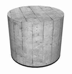 Pufa okrągła Concrete Intesi nowoczesna kolorowa do salonu i sypialni zdejmowany pokrowiec