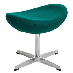 Podnóżek tapicerowany Jajo D2.DESIGN zielony ciemny kaszmir obrotowy do salonu inspirowany Egg