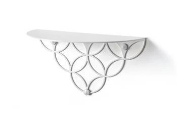 Półka ścienna biała metalowa Holo POLYHEDRA nowoczesna do salonu na książki i dekoracje