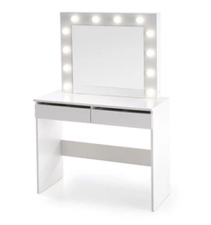 Nowoczesna toaletka z lustrem LED Sybilla biała do makijażu z szufladami do sypialni Intesi