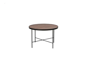 Stolik kawowy okrągły TRE 60 cm fornir orzech amerykański skandynawski do salonu NORDIFRA