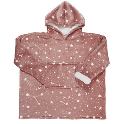 Astro różowa bluzo koc z kapturem ciepły polarowy na kanapę do salonu Intesi