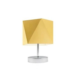 Lampka nocna do sypialni PASADENA nowoczesna żółta z abażurem metalowa LYSNE 30 cm