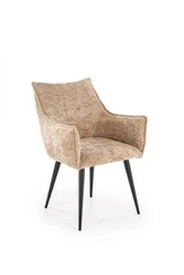 Krzesło tapicerowane Arhiza beżowe z podłokietnikami do jadalni nowoczesne skandynawskie Intesi