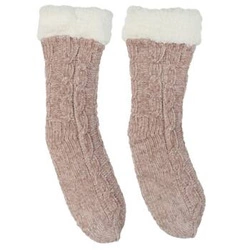 Skarpetki damskie Chenille Intesi różowe ocieplane, grube i miękkie, idealne na chłodne wieczory