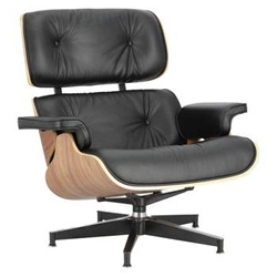 Fotel Vip Lounge Chair skórzany czarny obrotowy do salonu nowoczesny z podłokietnikami