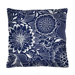 Poduszka dekoracyjna welurowa Calc granatowa antyalergiczna do salonu i sypialni