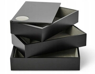 Szkatułka na biżuterię, czarna, SPINDLE