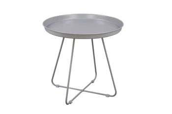 Stolik kawowy okrągły metalowy szary ROD L NORDIFRA nowoczesny do salonu 50 cm