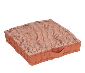 Poduszka na krzesło ogrodowa Shipy kwadratowa pikowana terracotta beżowa Atmosphera 40x40