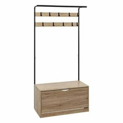 Wysoka szafka na buty z wieszakiem i siedziskiem Jano 5five simply smart industrialna do przedpokoju
