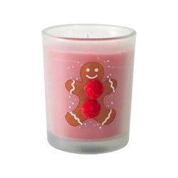 Świeczka świąteczna czerwona z pierniczkiem