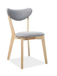 Krzesło do jadalni Brenda Intesi dębowe tapicerowane szare skandynawskie z oparciem