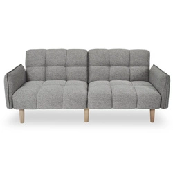 Sofa rozkładana z funkcją spania Sara szara skandynawska do salonu i pokoju młodzieżowego Intesi