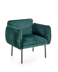 Fotel kubełkowy Canaria welur zielony ciemny do salonu nowoczesny z podłokietnikami Intesi