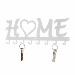 Wieszak ścienny Home biały Intesi nowoczesny do przedpokoju na kurtki i klucze