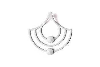 Nowoczesny biały wieszak ścienny metalowy Husk XS POLYHEDRA do przedpokoju lub garderoby