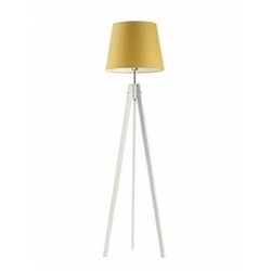 Lampa podłogowa ARUBA abażur musztardowy stelaż biały