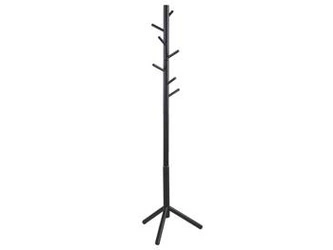 Wieszak stojący do przedpokoju Bremen czarny drewniany nowoczesny Actona 176 cm