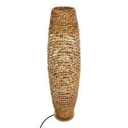 Lampa stojąca do salonu Sand boho drewniana podłogowa z papierowym abażurem Atmosphera