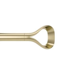 Karnisz pojedynczy Umbra Loop złoty regulowany metalowy do salonu i sypialni 107-305 cm