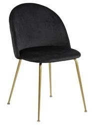 Krzesło Louise Black /Gold tapicerowane