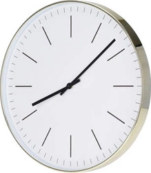 Nowoczesny zegar ścienny Slimer biały 50 cm cichy do salonu i sypialni industrialny