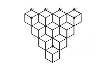 Nowoczesny wieszak ścienny do przedpokoju Stiga S Black czarny stalowy POLYHEDRA