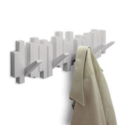 Wieszak ścienny do przedpokoju Umbra Sticks Multi szary nowoczesny 5 haczyków 49 cm