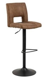 Hoker z oparciem Sylvia brązowy regulowany obrotowy nowoczesny do kuchni i jadalni Actona