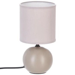 Lampka nocna ceramiczna Timeo beżowa matowa z abażurem do sypialni nowoczesna Atmosphera