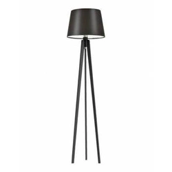 Lampa podłogowa drewniana Curacao brązowa z abażurem nowoczesna do salonu Lysne 158 cm