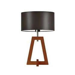 Lampka nocna do sypialni Clio brązowa nowoczesna z abażurem drewniana glamour LYSNE