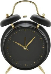 Budzik stojący Draco czarny metalowy nowoczesny do sypialni i salonu Intesi