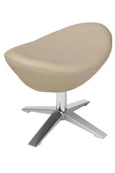 Podnóżek do fotela Jajo Soft eko skóra beżowy obrotowy inspirowany Egg nowoczesny salon D2.DESIGN