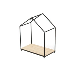 Zestaw 3 półek ściennych Filaire Intesi czarny naturalny nowoczesny na książki i dekoracje