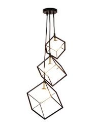 Lampa wisząca Weert potrójna czarna złota nowoczesna do jadalni i salonu Ledea