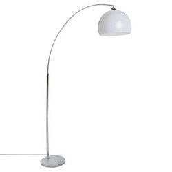 Lampa podłogowa Geda biała nowoczesna z marmurową podstawą do salonu i sypialni Atmosphera