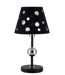 Lampka nocna glamour Batley czarna z abażurem metalowa do sypialni i salonu Ledea 44 cm