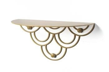 Półka ścienna metalowa złota Husk POLYHEDRA nowoczesna półka na książki do salonu