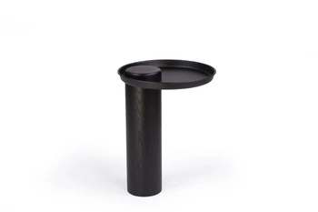 Stolik kawowy okrągły TYK 430 NORDIFRA czarny dębowy nowoczesny do salonu 43 cm